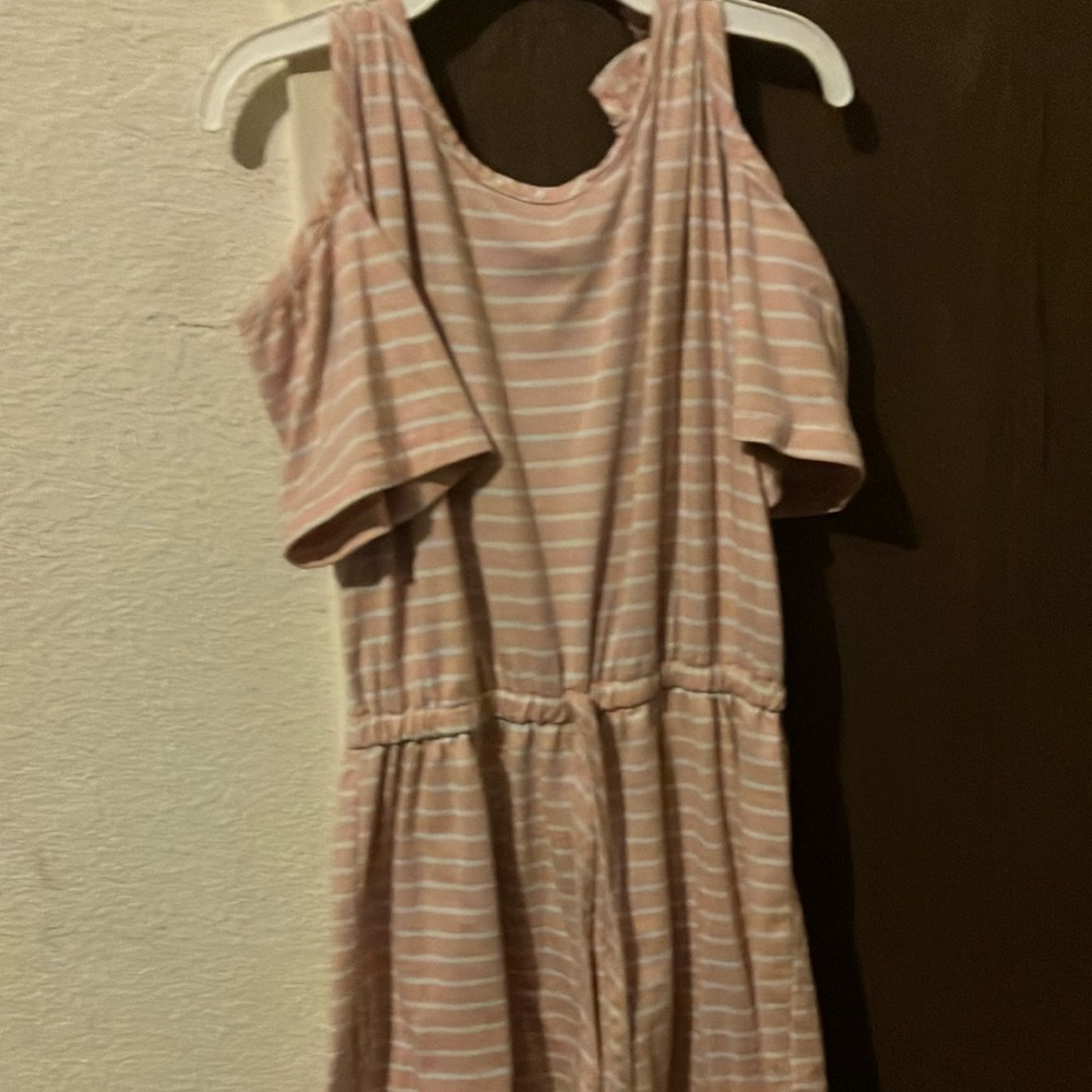 Pink Striped Off-Shoulder Dress